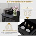 Freestanding Black Storage Cabinet with Drawers