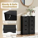 Freestanding Black Storage Cabinet with Drawers