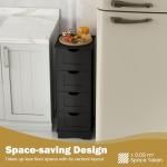 Freestanding Black Storage Cabinet with Drawers