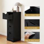 Freestanding Black Storage Cabinet with Drawers
