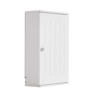 White Wall-Mounted Bathroom Storage Cabinet with Shelf