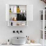 Wall-Mounted Bathroom Cabinet with Mirror and Shelves