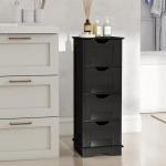 Freestanding Black Storage Cabinet with Drawers