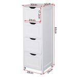 eSituro 4-Drawer Bathroom Storage Cabinet in White