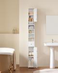 Slim Freestanding Bathroom Cabinet with Adjustable Shelves