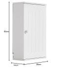 White Wall-Mounted Bathroom Storage Cabinet with Shelf