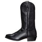 Men's Black Embroidered Cowboy Boots, Slip-On Style