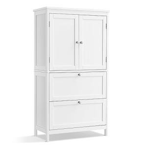 VASAGLE White Bathroom Storage Cabinet with Drawers