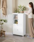 VASAGLE White Bathroom Storage Cabinet with Drawers