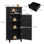 Stylish Black Freestanding Bathroom Storage Cabinet