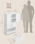 VASAGLE White Bathroom Storage Cabinet with Drawers