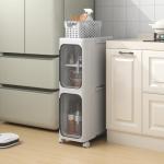 Slim Waterproof Bathroom Trolley with Wheels