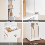 Slim Freestanding Bathroom Cabinet with Adjustable Shelves