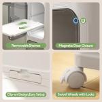 Slim Waterproof Bathroom Trolley with Wheels