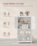 VASAGLE White Bathroom Storage Cabinet with Drawers