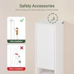 Slim Freestanding Bathroom Cabinet with Adjustable Shelves