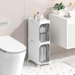 Slim Waterproof Bathroom Trolley with Wheels