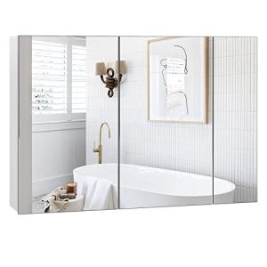 Large Wall-Mounted Bathroom Mirror Cabinet with Storage