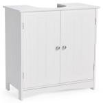 White Under Sink Bathroom Cabinet with Shelves