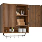 LYNCOHOME Deep Bathroom Cabinet with Towel Bar