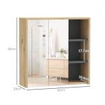 HOMCOM Wall-Mounted Bathroom Mirror Cabinet with Storage