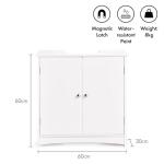 White Under Sink Bathroom Cabinet with Shelves