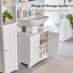 White Under Sink Bathroom Cabinet with Shelves