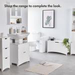 White Under Sink Bathroom Cabinet with Shelves