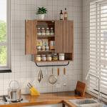 LYNCOHOME Deep Bathroom Cabinet with Towel Bar