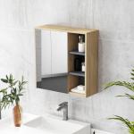 HOMCOM Wall-Mounted Bathroom Mirror Cabinet with Storage
