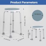 Adjustable 360° Swivel Shower Stool for Comfort