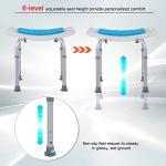 Adjustable Blue Bath Stool with Padded Seat