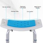 Adjustable Blue Bath Stool with Padded Seat