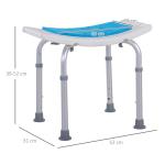 Adjustable Blue Bath Stool with Padded Seat