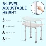 Height Adjustable Shower Stool for Safety and Comfort