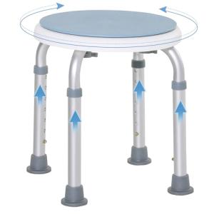 Swivel Seat Bath Shower Stool with Adjustable Height