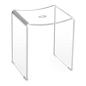 Clear Acrylic Shower Stool - Waterproof Modern Seat