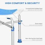 Adjustable Blue Shower Chair for Seniors and Disabled