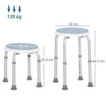Swivel Seat Bath Shower Stool with Adjustable Height