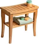 Bamboo 2-Tier Bathroom Stool and Shoe Rack