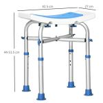 Adjustable Blue Shower Chair for Seniors and Disabled