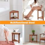 Acacia Shower Foot Rest and Storage Bench
