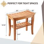 Bamboo 2-Tier Bathroom Stool and Shoe Rack