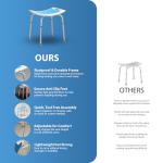 Adjustable Shower Stool for Elderly with Padded Seat
