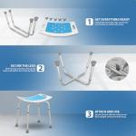Adjustable Shower Stool for Elderly with Padded Seat