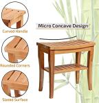 Bamboo 2-Tier Bathroom Stool and Shoe Rack