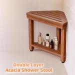 Acacia Shower Foot Rest and Storage Bench