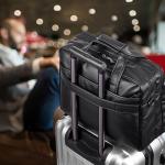 Seyfocnia Black Leather 15.6 Inch Laptop Bag