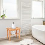 Bamboo Shower Bench with Storage Shelf & Non-Slip Feet