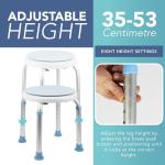 HEFTMAN 360° Rotating Shower Stool with Adjustable Height